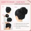 hair bun, Curly 100% Human Hair Fluffy Bun Scrunchies(Bright gold) view 4