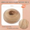 gengchang66 hair bun, Real Human Hair Messy Bun Scrunchies Updo Ponytail Extension for Women Girls(Golden) view 2