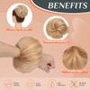 gengchang66 hair bun, Real Human Hair Messy Bun Scrunchies Updo Ponytail Extension for Women Girls(Golden) view 3