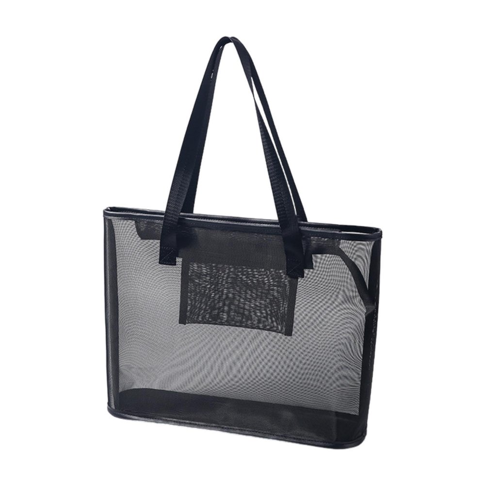 Kokiya Mesh Makeup Cosmetic Bag Mesh Pouch Multifunctional Carrying Travel Toiletry Bag for Swimming Friend Family College Gym Home, 43x13x30cm
