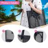 Kokiya Mesh Makeup Cosmetic Bag Mesh Pouch Multifunctional Carrying Travel Toiletry Bag for Swimming Friend Family College Gym Home, 43x13x30cm view 2