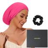 100% Mulberry Silk Bonnet for Sleeping Women Men, Real Silk Lined Sleep Cap with Adjustable Strap, Hair Wrap Slouchy Beanie for Curly Hair view 1