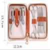 Nail Care Kit Stainless Steel Manicure and Pedicure Tools Set for Home and Travel (Orange 15.7 * 12.2cm) view 2