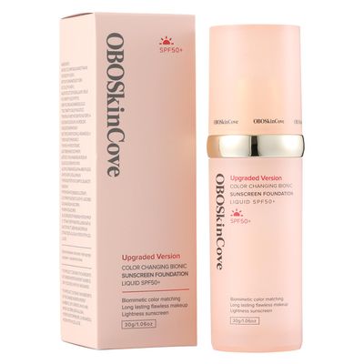 Bio Upgraded 4-in-1 Sunscreen Foundation Medium Spectrum by OBOSkincove; Hydrating, Anti-Aging, Concealing,Protecting from Sun with SPF50+; for Gym, Sports, Dancing,Work