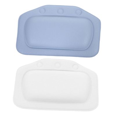 LALADEFIEE 2Pcs Bath Head Rest Pillows for Bathtub Breathable Bathroom Cushions with Soft Comfortable Neck Support for Relaxing Spa Tub Use Blue White