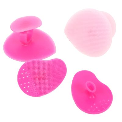COOLHIYA 4pcs Manual Silicone Facial Brush for All Skin Types Gentle Non-Abrasive Face Cleansing Device Handheld Exfoliating Tool Portable and Lightweight for Daily Skincare Random Color