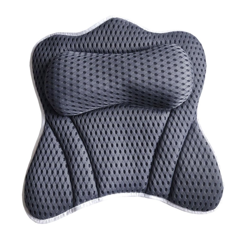 COOLHIYA Ergonomic Bathtub Pillow with Suction Cups Lightweight Neck and Head Spa Cushion for Tub Spa Travel Compact and Breathable Bath Pillow for Comfortable Support