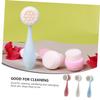ETHZZLE 3pcs Silicone Facial Cleansing Brush for Pore Deep Cleansing Manual Face Scrubber with Soft Material Portable Dual-Sided Design in White Blue Pink for Skincare and Makeup Removal view 3