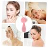 COOLHIYA Facial Exfoliating Brush Soft Silicone Manual Facial Cleansing Brush for Deep Pore Cleaning and Dead Skin Removal Skin-Friendly Pink Dual-Sided Face Scrubber with Abs Handle for view 2