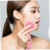 COOLHIYA Facial Exfoliating Brush Soft Silicone Manual Facial Cleansing Brush for Deep Pore Cleaning and Dead Skin Removal Skin-Friendly Pink Dual-Sided Face Scrubber with Abs Handle for view 3