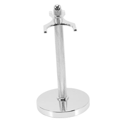 COOLHIYA Razor and Shaving Brush Holder Stand with Non-slip Base for Travel and Home Use Silver Slot Extends Brush Life by Drying Bristles Downward Practical and Stable Shave Razor Storage