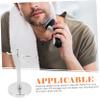 COOLHIYA Razor and Shaving Brush Holder Stand with Non-slip Base for Travel and Home Use Silver Slot Extends Brush Life by Drying Bristles Downward Practical and Stable Shave Razor Storage view 2