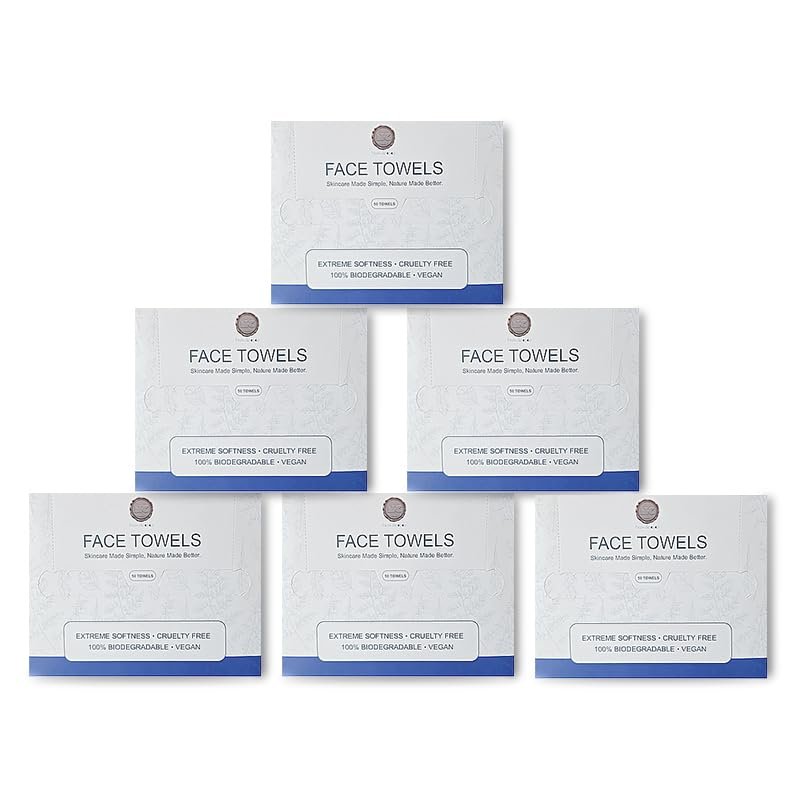 50-Count/Packs Disposable Face Towels Box6 Packs Soft Facial Towels, Clean & Disposable Washcloths for Daily Skincare, Bathroom Use & Travel Needs