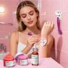 2025 Women's Complete Shaving Kit with Razor & Holder - 5 Piece Strawberry Vanilla Set Include Pre-Shave Scrub, Cream, Aftershave Oil - Luxury Gifts Set for Her, Wife, Mom (Valentines Day, Christmas) view 3