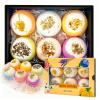 BomCot Bath Bomb Gift Set 6 Pack Natural Plant Aromatherapy Essential Oil Steam Bath Ball Relaxing Moisturizing Bath Ball Christmas Holiday SPA Gift 100g view 1