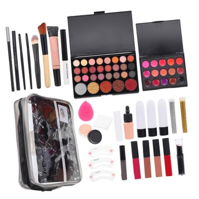ETHZZLE One Women S Makeup Kit with Cosmetic Brushes Eyeshadow Palette Lipstick Foundation for Beginners Portable Complete Makeup Supplies with Skin-friendly Bristles and Handles