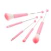 LALADEFIEE 5 Pcs Makeup Brush Kit with Detachable Bead Handles Pink Metal Makeup Face Brushes for Foundation Eyeshadow Blush Contouring Eyebrow Shaping Ergonomic Design for Women view 1