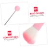 LALADEFIEE 5 Pcs Makeup Brush Kit with Detachable Bead Handles Pink Metal Makeup Face Brushes for Foundation Eyeshadow Blush Contouring Eyebrow Shaping Ergonomic Design for Women view 2