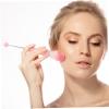 LALADEFIEE 5 Pcs Makeup Brush Kit with Detachable Bead Handles Pink Metal Makeup Face Brushes for Foundation Eyeshadow Blush Contouring Eyebrow Shaping Ergonomic Design for Women view 4