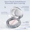 Flower Knows Shell's Jewel Collection Baked Powder,Makeup & Setting Pressed Powder Compact with Mirror and Puff,Smooth Translucent Oil-Control Pore Blurring,0.32 Oz(01 Cloudy Blue) view 2