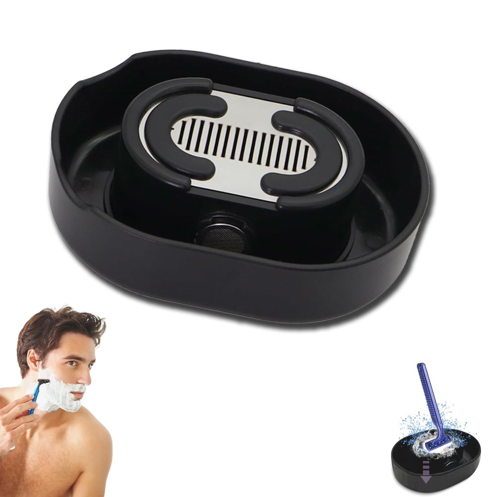 Razor Rinser, Razor Cleaner, Shaving Blades Cleaner, Applies to Most Hand Shavers, Quick Cleaning,Say Goodbye to Clogged and Dirty Sinks (Black)
