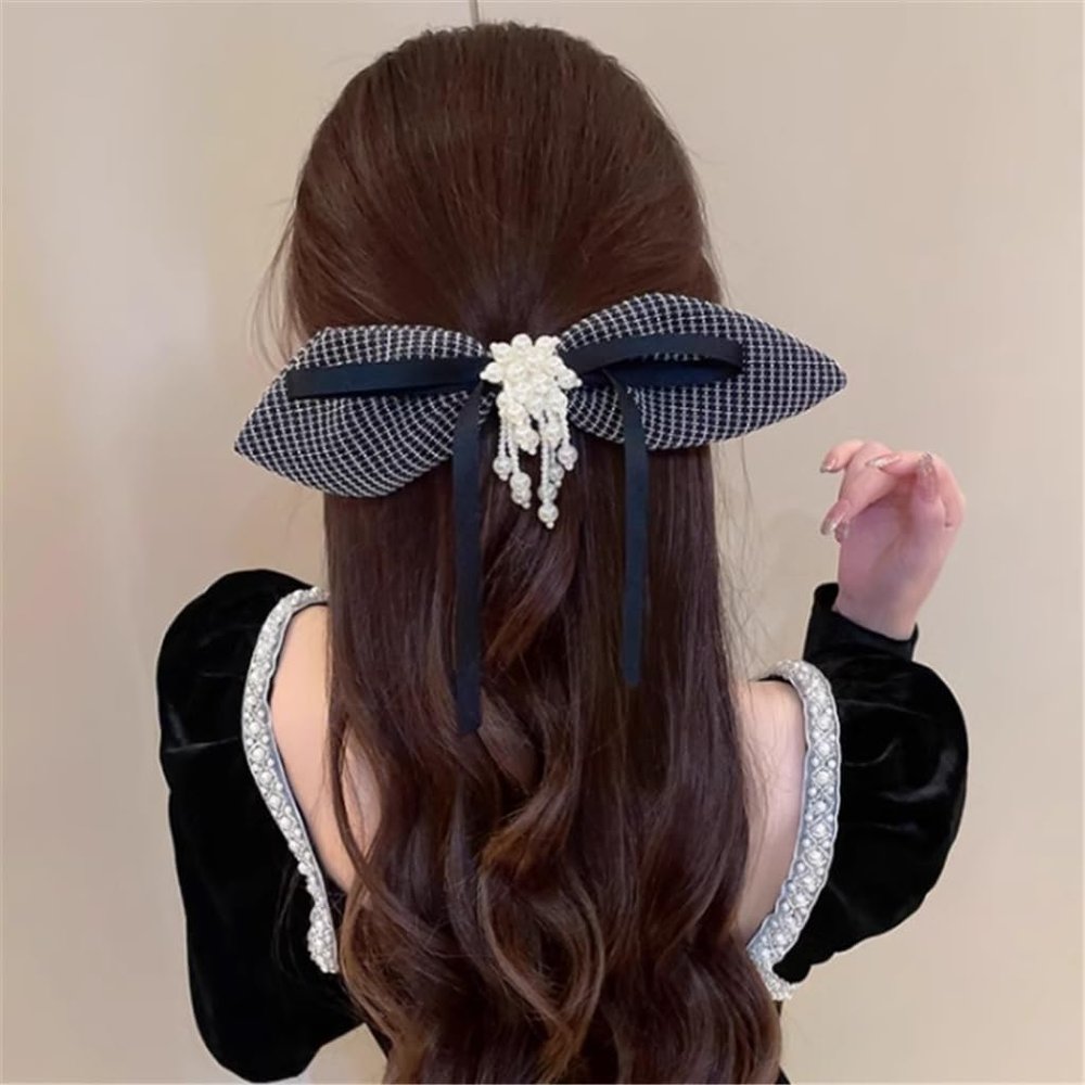DFWZMQTG Small fragrant wind fabric large headdress hairpin clip back of the female