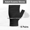 6 Pairs Fingerless Eczema Gloves Moisturizing Gloves for Adults Fingerless Cotton Gloves Washable and Reusable Eczema Sleeves Cotton Gloves Overnight Dry Hands for Adults Eczema (Black) view 2