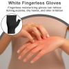 6 Pairs Fingerless Eczema Gloves Moisturizing Gloves for Adults Fingerless Cotton Gloves Washable and Reusable Eczema Sleeves Cotton Gloves Overnight Dry Hands for Adults Eczema (Black) view 4