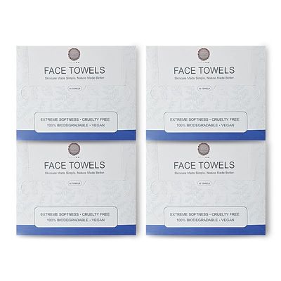 50-Count/Packs Disposable Face Towels Box4 Packs Soft Facial Towels, Clean & Disposable Washcloths for Daily Skincare, Bathroom Use & Travel Needs