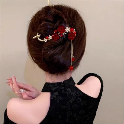 DFWZMQTG Ancient plum blossom twisted clip word female back of the plate hair grab hairpin