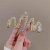 DFWZMQTG Korean curve metal large grab clip shark hair female back of the headwear view 3
