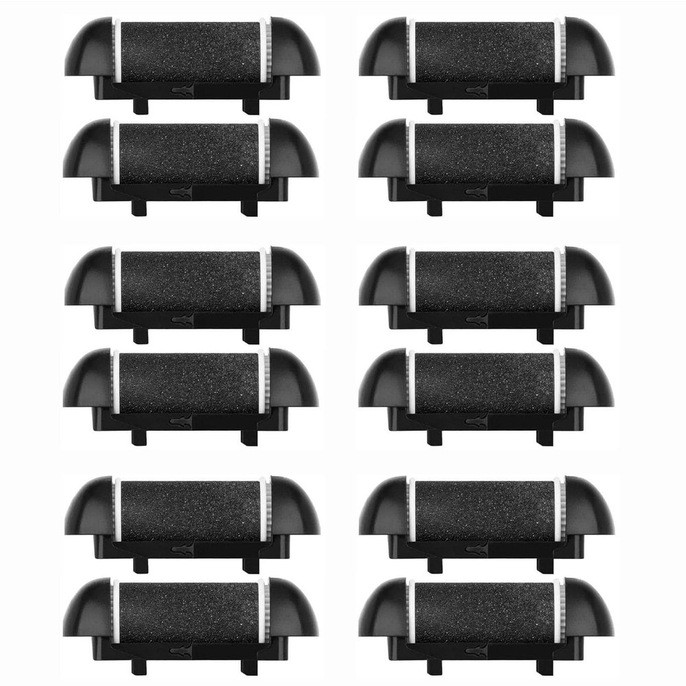 12 Pack Electric Pedicure Device Replacement Roller Heads with Same Mineral Stone for Feet Care Perfect Grinding Heads for Callus Remover for Daily Maintenance (12pcs Fine Coarse)