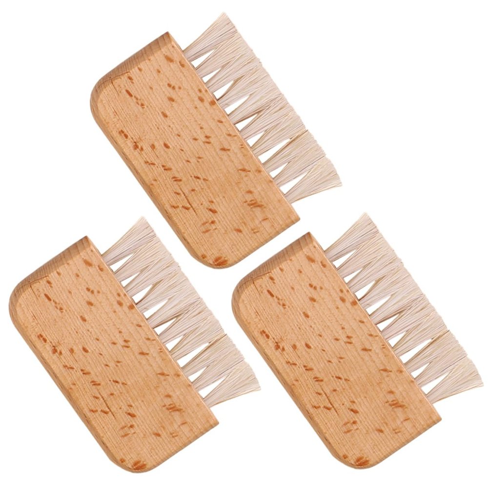 COOLHIYA 3pcs Portable Fingernail Brushes Stiff Bristle Nail Scrubber for Cleaning Under Nails and Crevices Lightweight Cleaning Tools for Hands Toes Garden and Travel Use