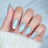 Winter Press On Nails Almond - Jofay Fashion Blue Aurora Cat Eye Snowflake Press On Nails, Acrylic Fake Nails with Glue, Reusable Soft Gel Glue On Nails for Women in 16 Sizes, Stick On Nails Kit view 2