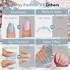 Winter Press On Nails Almond - Jofay Fashion Blue Aurora Cat Eye Snowflake Press On Nails, Acrylic Fake Nails with Glue, Reusable Soft Gel Glue On Nails for Women in 16 Sizes, Stick On Nails Kit view 4