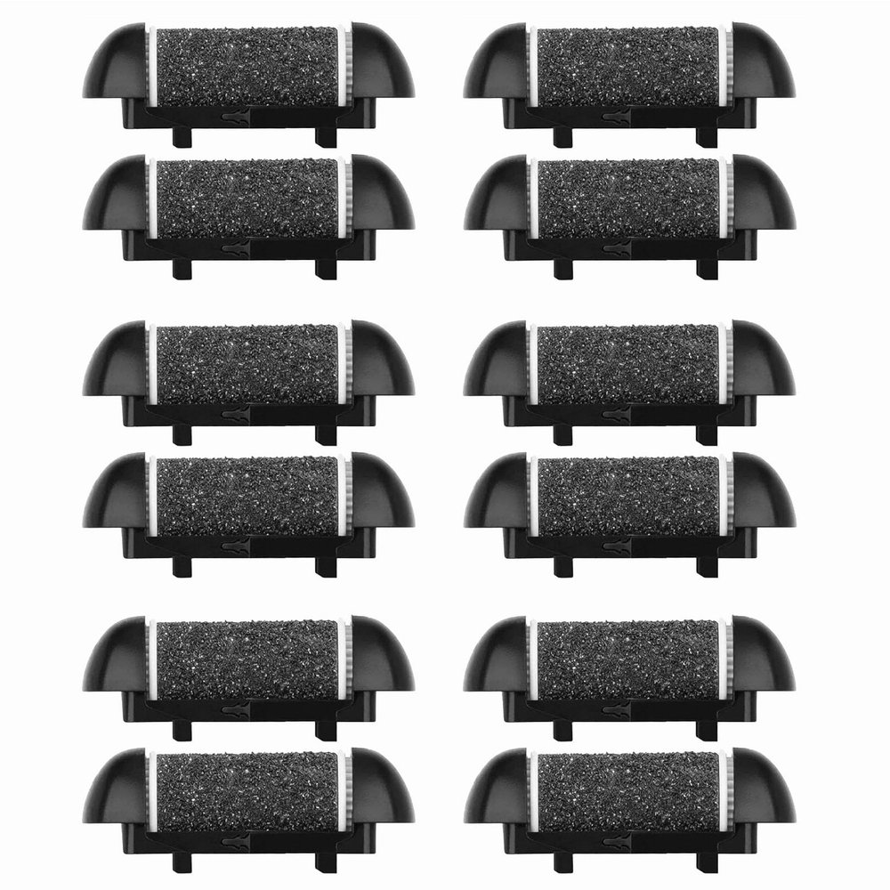 12 Pack Replacement Refill Rollers for Electric Foot File Callus Remover Pedicure Kit Tools Grinding Roller Head for Hard Callus and Tough Dead Skin (12pcs Heavy Coarse)
