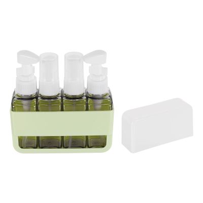 YELARXI Travel Toiletries Bottles Set, Reusable 4-in-1 Kit Liquid Bottles Containers Leak Proof Spray & Lotion with Labels - Fitting for (Travel/Hotel/Gym/Perfumes), 4Pcs & 50ml & Green