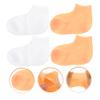 COOLHIYA 2 Pairs Foot Moisturizing Socks for Women Elastic Gel Spa Socks with Exfoliating Function Reusable Pedicure Treatment for Dry Cracked Skin and Comfortable Soft view 4