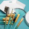 10pcs Cracked Wood Handle Makeup Brush Set Foundation Brush Eye Makeup Brush Loose Powder Brush view 4