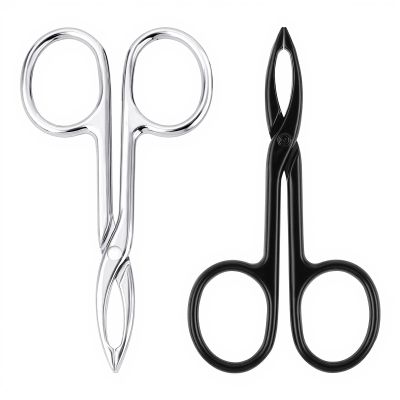 2 Pieces Tweezers Scissor Handle Scissor Tweezers for Eyebrows Straight Tip Scissors Shaped Eyebrows Tweezer for Hair Plucker Remover Facial Hair Eyebrow Care Women Men (Silver and Black)