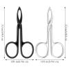 2 Pieces Tweezers Scissor Handle Scissor Tweezers for Eyebrows Straight Tip Scissors Shaped Eyebrows Tweezer for Hair Plucker Remover Facial Hair Eyebrow Care Women Men (Silver and Black) view 2