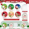 Capoda 24 Pack Christmas Shower Steamers Stocking Stuffers Christmas Gifts Shower Bombs Aromatherapy with Card and Organza Bag Holiday Flavors Self Care Bath Bombs for Women White Elephant Gifts view 2
