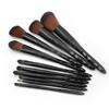 10 Pieces Of Porous Makeup Brush Set, Black Barreled Eye Makeup Tools view 3