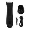 Men Body Trimmer Black Electric Rechargeable Body Hair Clipper Ergonomic Safe Groin Armpit Chest Ceramic ABS view 2