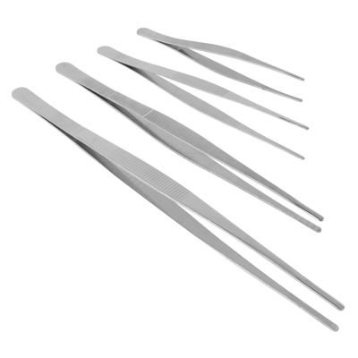 ETHZZLE 4PCS Stainless Steel Serrated Tip Tweezers Thickened Non-skid Multi-function Nail Art Manicure DIY Tool for Precision Handling
