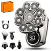 9D Floating Head Shaver for Bald Men  6-in-1 Detachable Razor, IPX7 Waterproof Wet & Dry Shaving, Rechargeable Cordless Electric with LED Display view 1