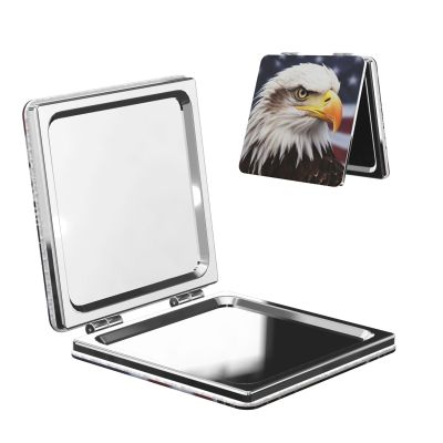 NBSKSDLK Bald Eagle Compact Mirror for Purse, 1x/2x Magnifying Double-Sided Cosmetic Mirror Portable Travel Mirror for Beauty, Foldable, Handheld Vanity Mirror for Women Gift