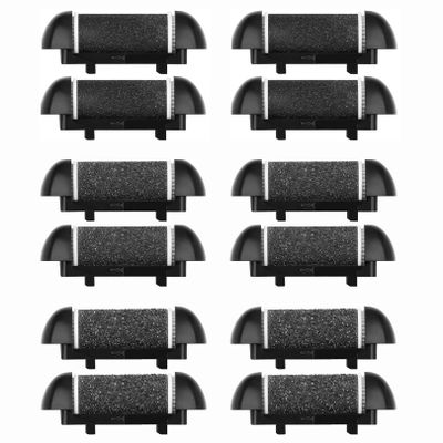 12 Pack Replacement Roller Heads for Electric Callus Remover for Feet Pedicure Tools Foot File Pedicure Kit Refill Rollers for Cracked Heels and Dead Skin (12pcs Different Coarse)