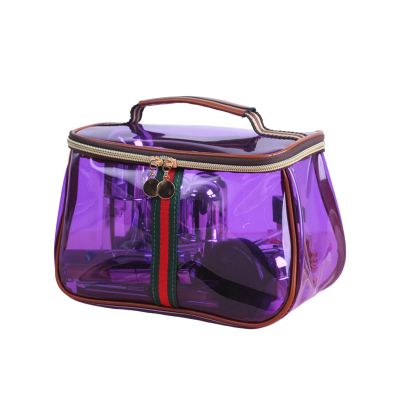 1PCS New Retro Vintage Vanity Bag  Large Capacity Waterproof Transparent Makeup Cosmetic Bag with Zipper  Luxury Toiletry Organizer for Women Ladies Travel & Storage