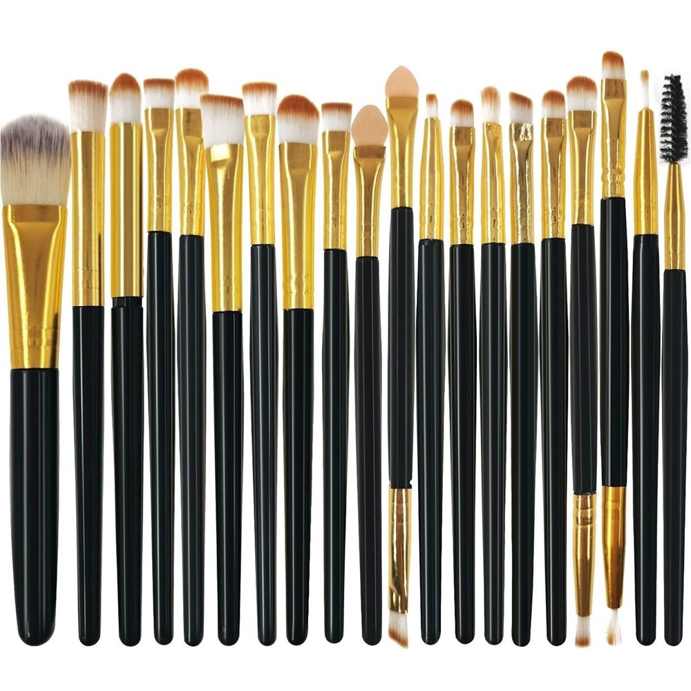 Travel Makeup Brushes Makeup Brushes Brush Set 20 Pieces Pen For Foundation Blush Concealer Cosmetic Brush Eyeshadow(Black)
